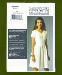 9046 VOGUE CLAIRE SHAEFFER SS FLARE MIDRIFF TUCK DRESS PATTERN  16 to 24 new or 8-12 cut choice
